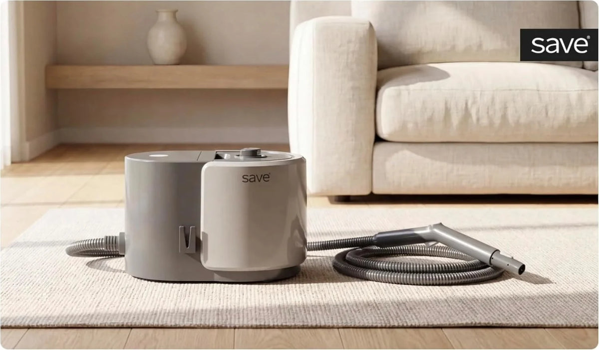SAVE Myjka parowa 2000 W 2 w 1 z ręczną myjką parową, 4 bary, zbiornik na wodę 1,5 l, gorąca para 135°C, 13-częściowy zestaw akcesoriów do podłóg, płytek, okien, łazienki i kuchni