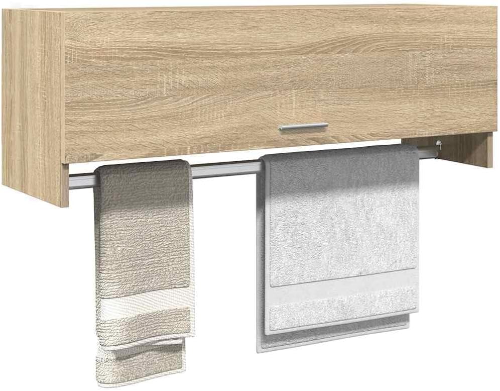 Szafa na ubrania dąb Sonoma 100 x 32,5 x 35 cm, materiał drewnopochodny z 2 półkami i drążkiem na ubrania do przechowywania ubrań z wszechstronnym rozwiązaniem do przechowywania