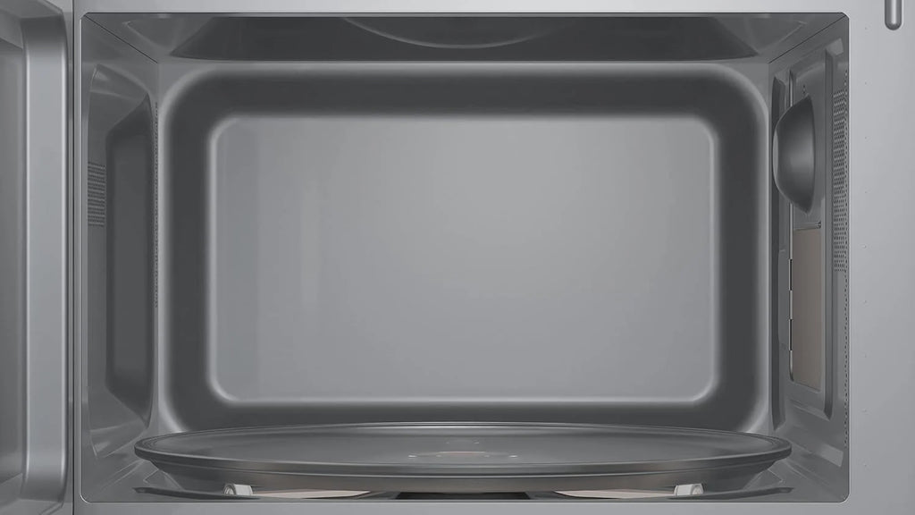 Bosch FFL023MW0 seria 2 kuchenka mikrofalowa, 26 x 44 cm, 800 W, talerz obrotowy 27 cm, zawias drzwi z lewej strony, AutoPilot 7 7 programy automatyczne, obsługa czyszczenia, wyświetlacz dotykowy LED,