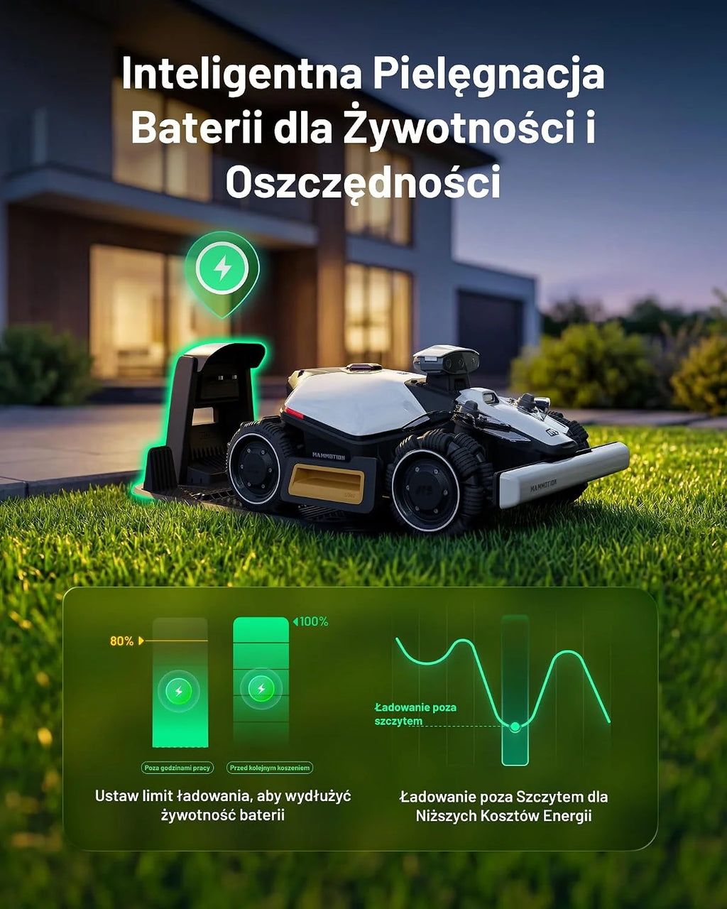 MAMMOTION LUBA Mini 2 AWD 1000 robot koszący bez przewodu, Zalec. 1000 m²
