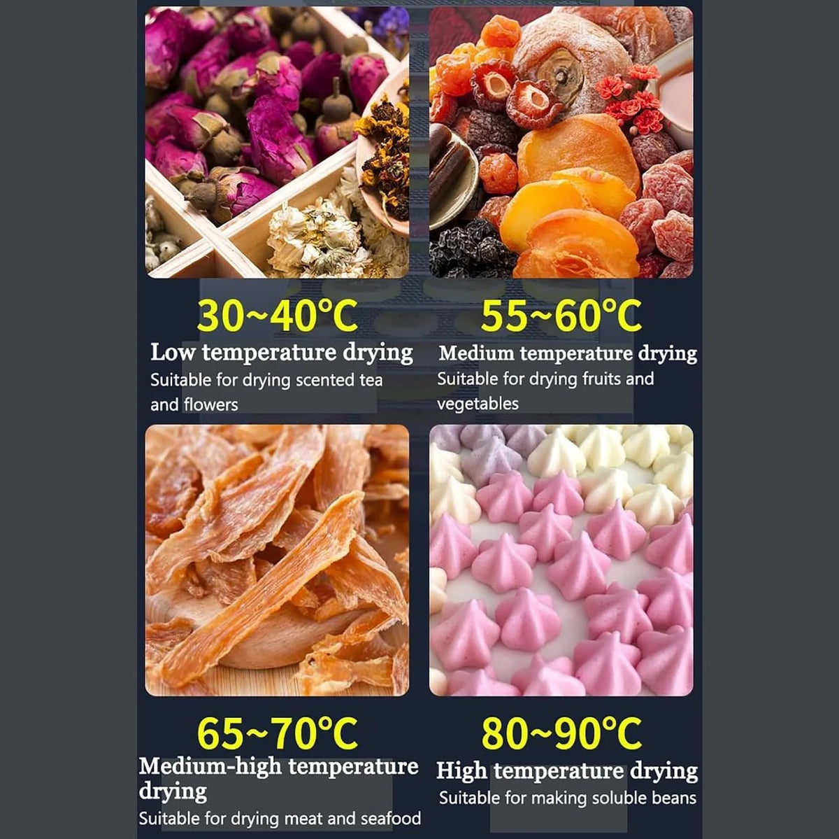 Suszarka do żywności, 30℃-90℃ Stalowa suszarka do jerky