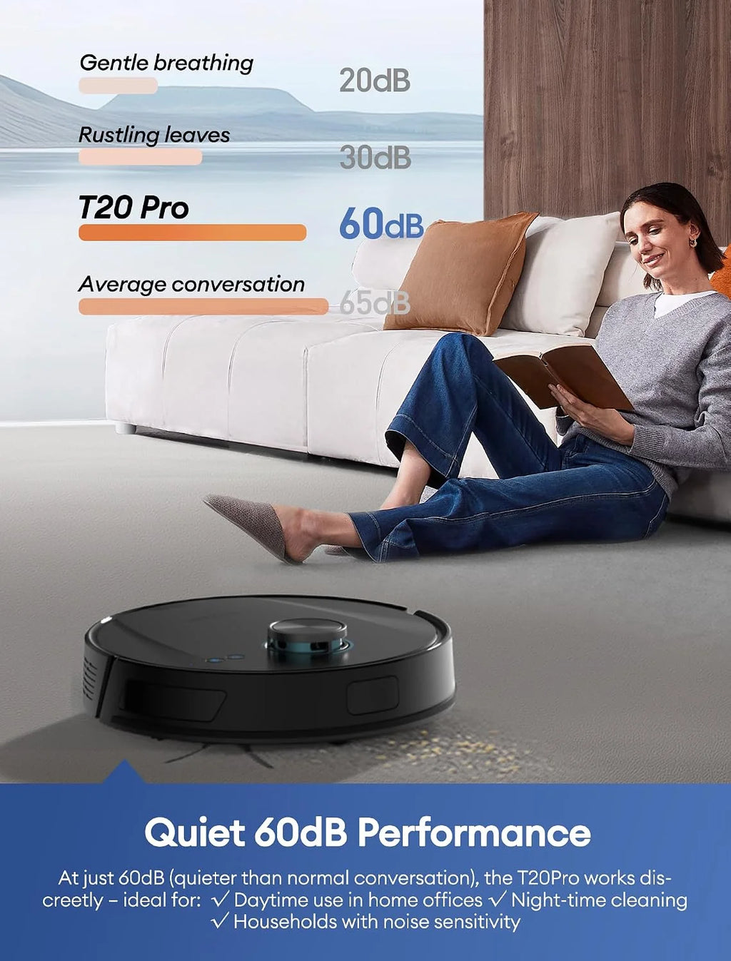Ultenic T20 Pro Robot Odkurzający z Samooóżnianiem, 8000 Pa, Cichy, Sterowanie WiFi/Bluetooth/Alexa/App, 6 Trybów Czyszczenia, Idealny do Sierści Zwierząt