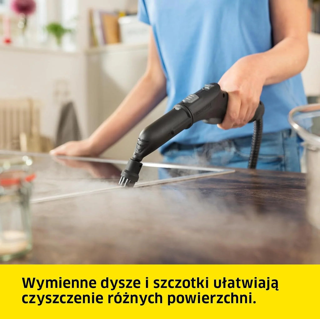Kärcher Parownica SC 3 Deluxe EasyFix, ciśnienie: 3,5 bar, czas nagrzewania: 30 s, moc: 1.900 W, wydajność: 75 m², pojemność: 1 l, zestaw do czyszczenia podłóg, dysze i okrągła szczotka