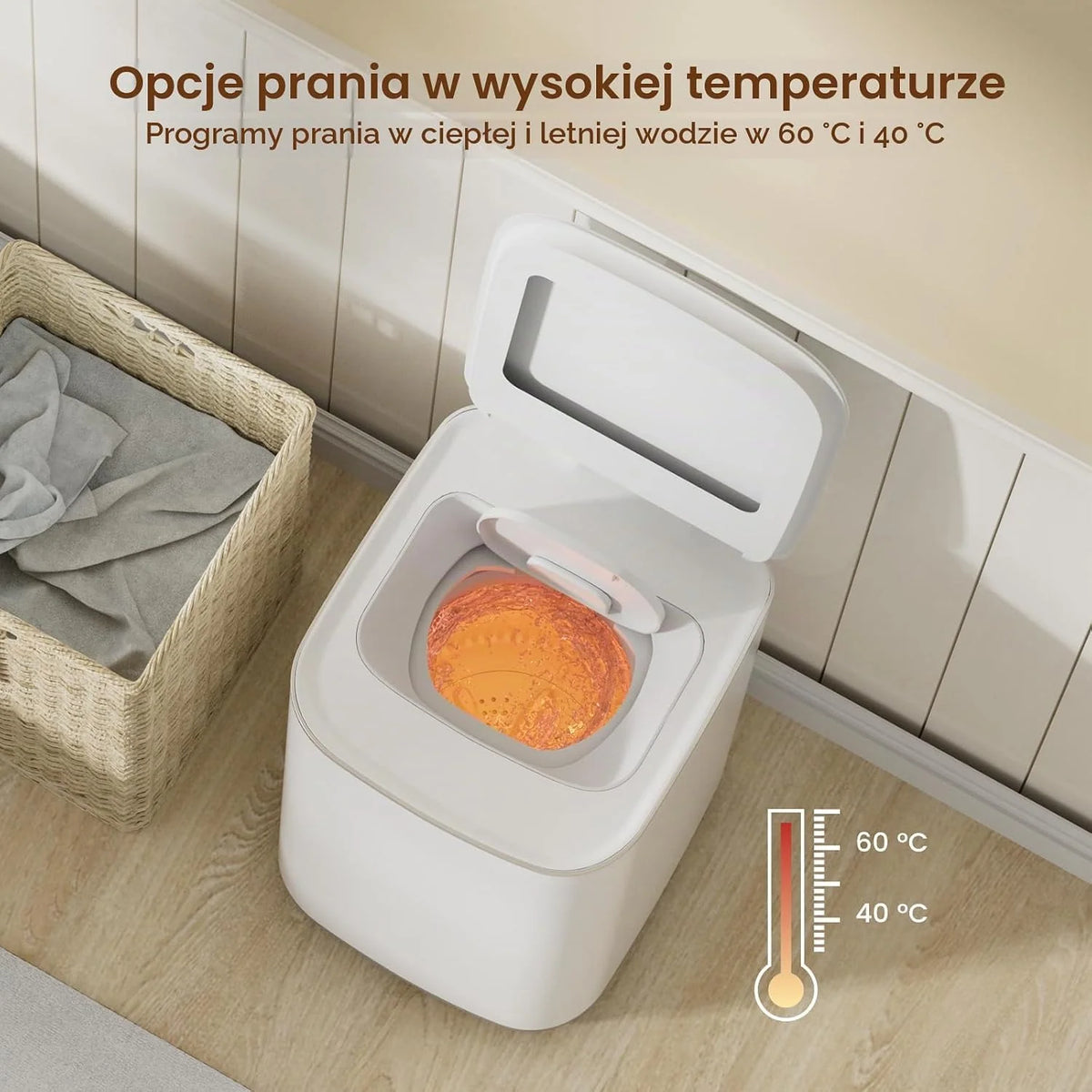 HAVA Mini pralka, pojemność 3 kg, mała pralka i wirówka, w pełni automatyczna, z 8 programami, funkcja prania na gorąco i pompa odpływowa, oszczędność miejsca w mieszkaniu, mieszkaniu i kamperze