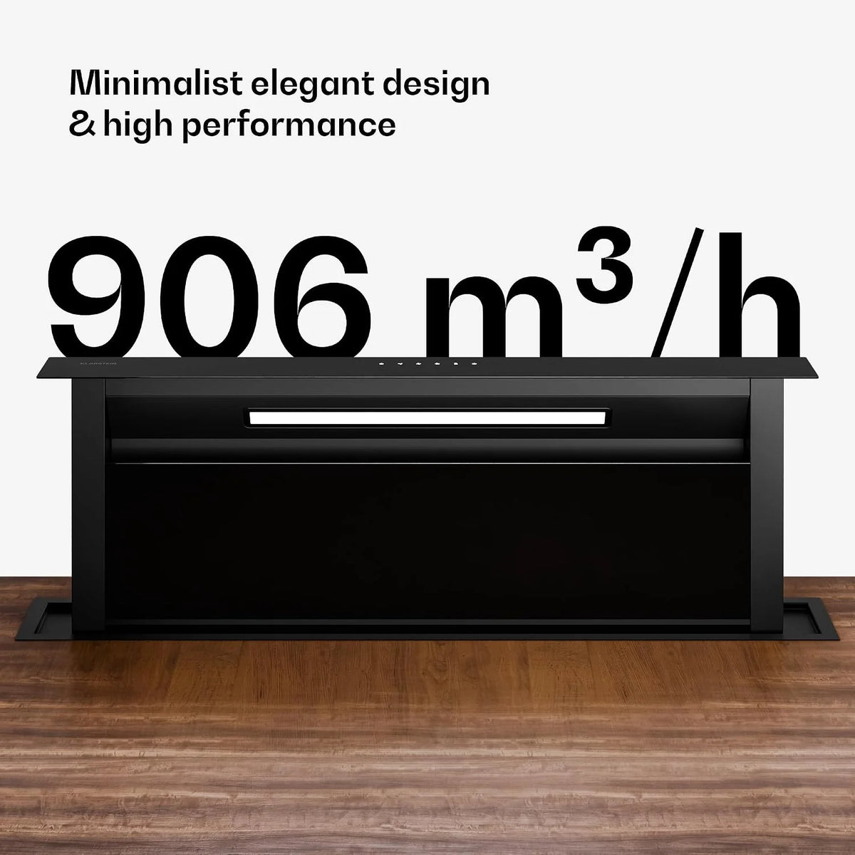 Klarstein Velaire Okap kuchenny 90 cm - A++ Downdraft, przepływ powietrza 906 m³/h, obsługa dotykowa, LED, cichy, filtr nadaje się do mycia w zmywarce, okap kuchenny 90 cm