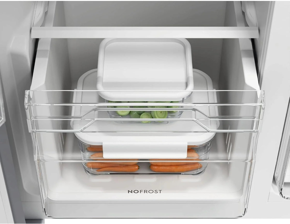 Electrolux EAT6ME53U0 lodówka kombinowana do zabudowy, 532 l (347 +185), klasa E, bez szronu, 360°, regulacja wilgotności, szybkie zamrażanie, sterowanie dotykowe, 39 dB, 220 – 240 V, stal nierdzewna
