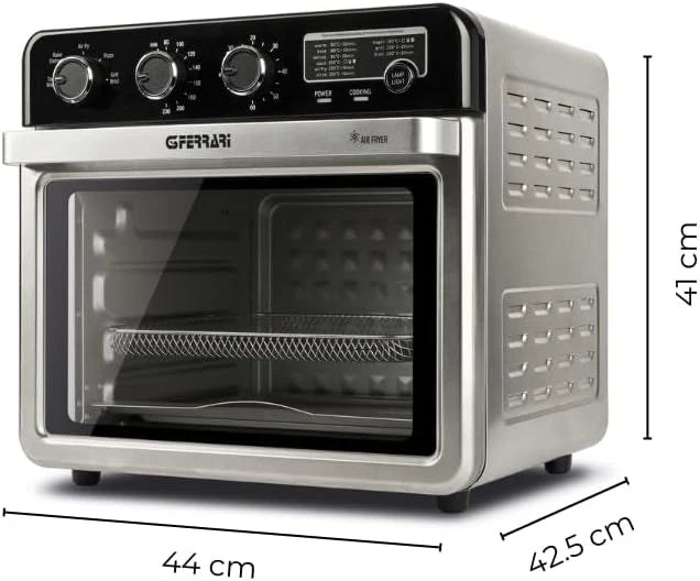 G3 Ferrari G10221 Wielofunkcyjny piekarnik powietrzny 32 l, 2000 W, 5 programów gotowania, 6 rezystorów, regulacja temperatury do 230°C, wyświetlacz z zegarem