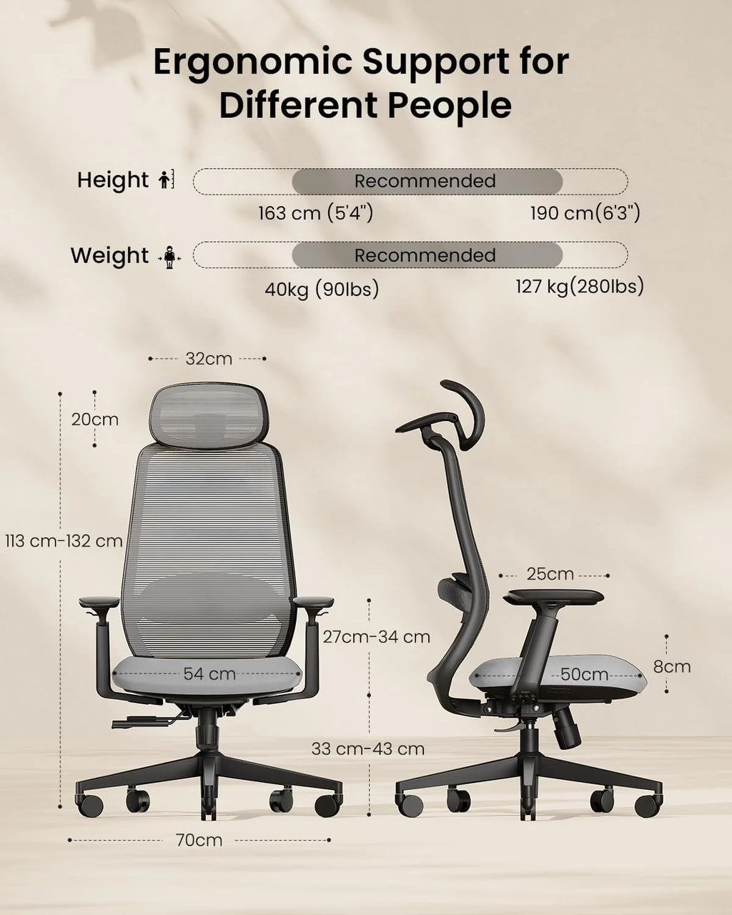 ProtoArc Ergonomiczne krzesło do domu i biura