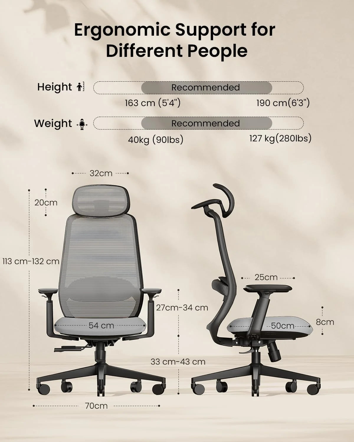 ProtoArc Ergonomiczne krzesło do domu i biura
