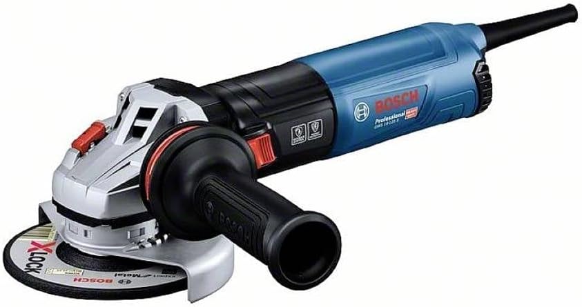 Bosch Professional: szlifierka kątowa GWS 14-125 S (1400 W, średnica tarczy 125 mm, rękojeść dodatkowa, osłona, klucz oczkowy, kołnierz mocujący, nakrętka mocująca)