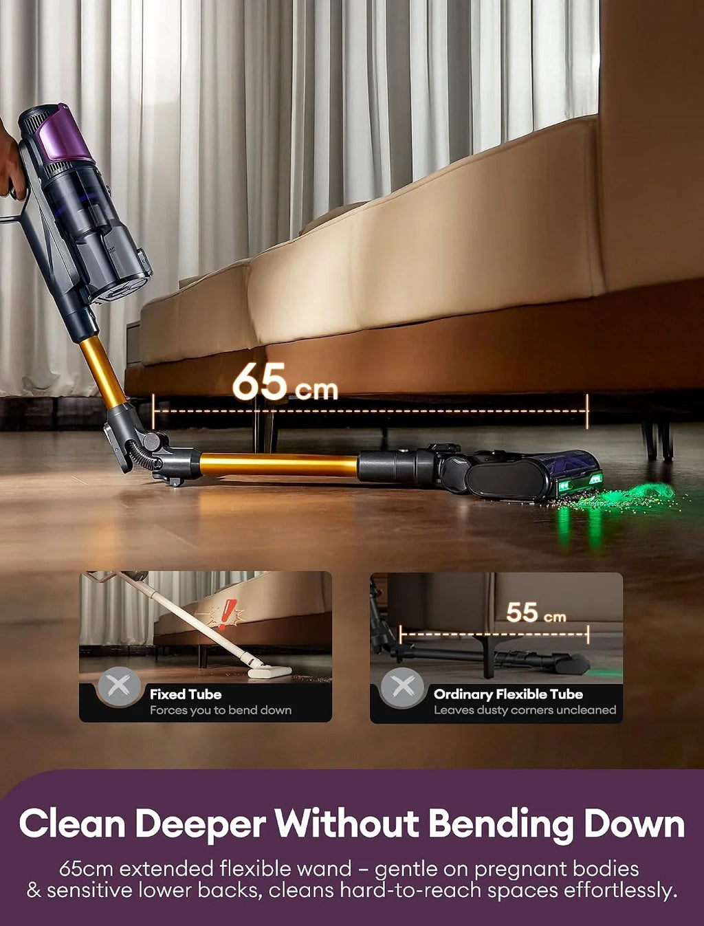 Ultenic U20 Mopper Bezprzewodowy Odkurzacz Myjący 2 w 1, 60kPa, Zbiornik Wody 230ml, Technologia GreenEye, Szczotka Anti-Tangle, Rurka Składana, 60 min, Filtr HEPA H13, do Sierści Zwierząt