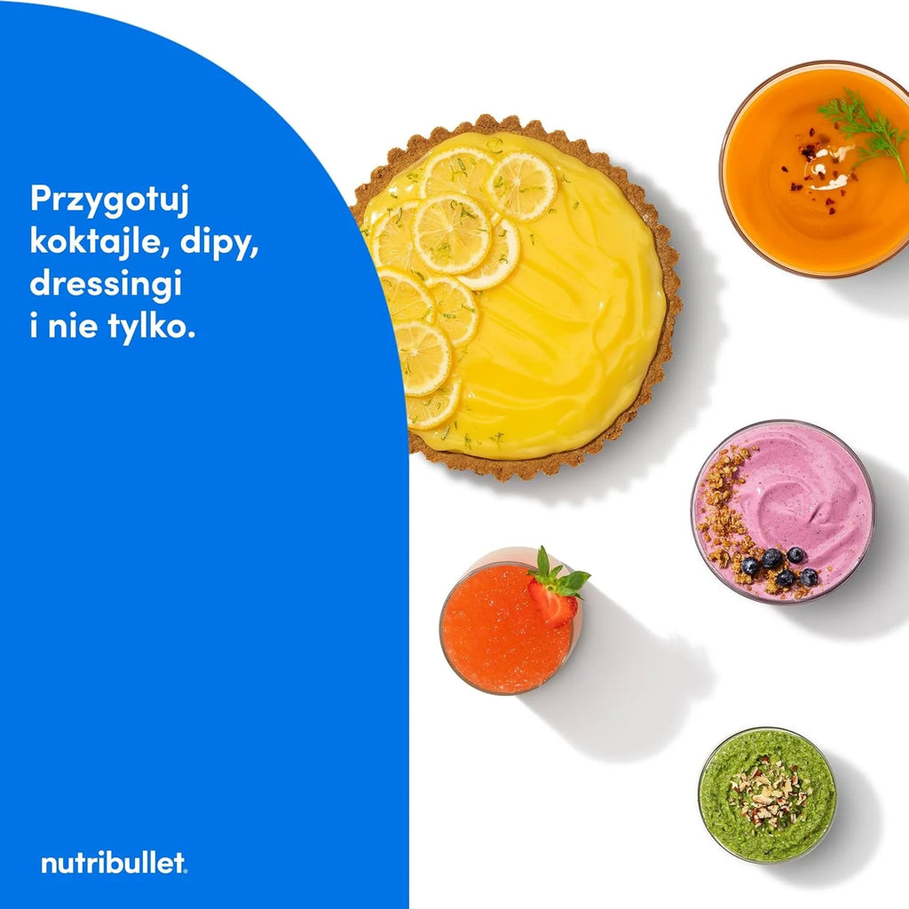 Nutribullet SmartSense Blender Combo NBF550DG z 5 zmiennymi prędkościami, funkcją pulsu, kubek 946 ml i 710 ml z uchwytem, inteligentny cykl automatyczny, pokrywa To-Go, 1500 W, czarny