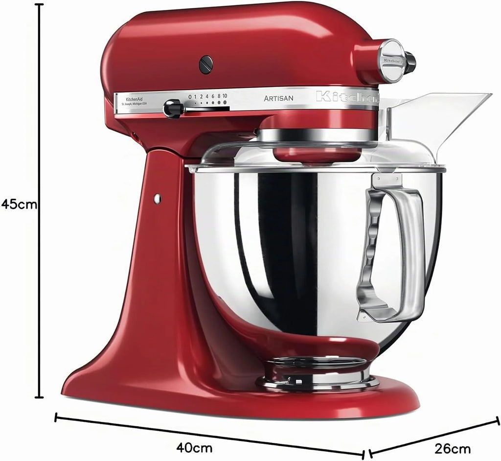 KitchenAid Robot Kuchenny, Metal, Czerwony/Biały, Pojemność: 4,8 Litra