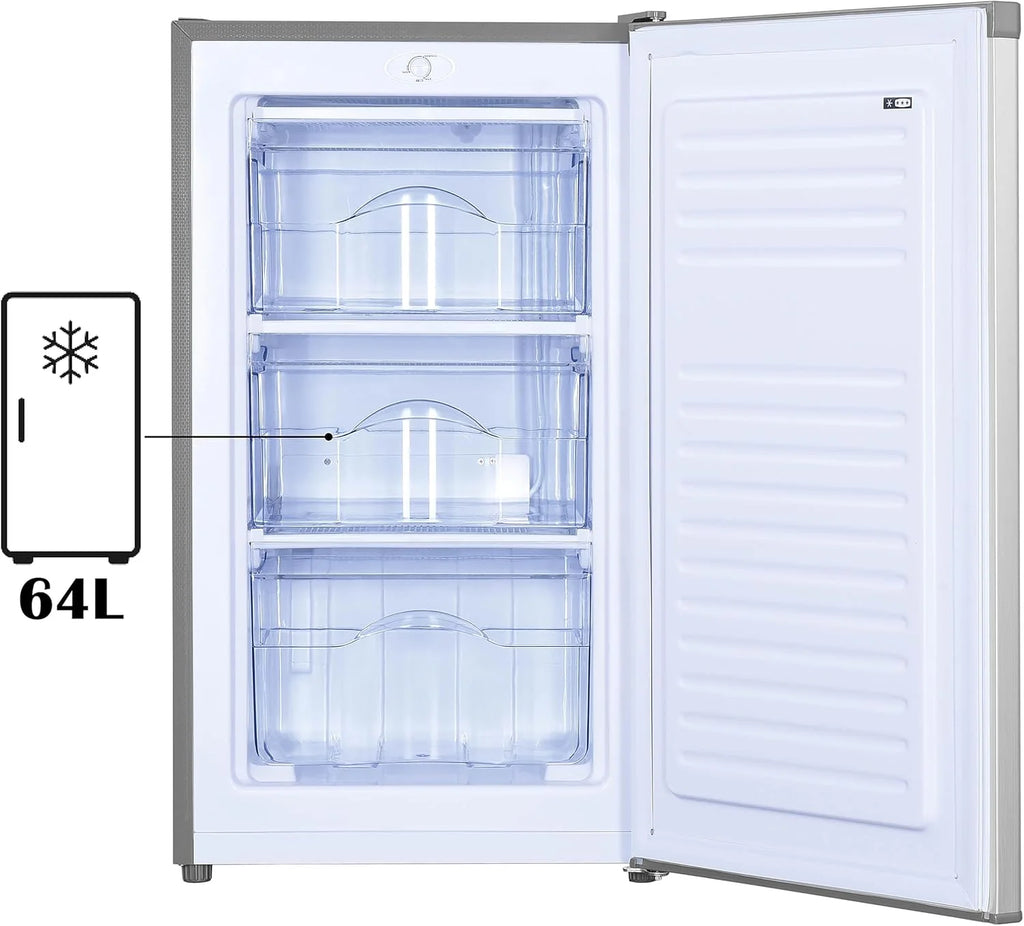 PRIMO PR149DV zamrażarka stołowa - 64L - srebrna - blat, odwracalna - zamrażarka