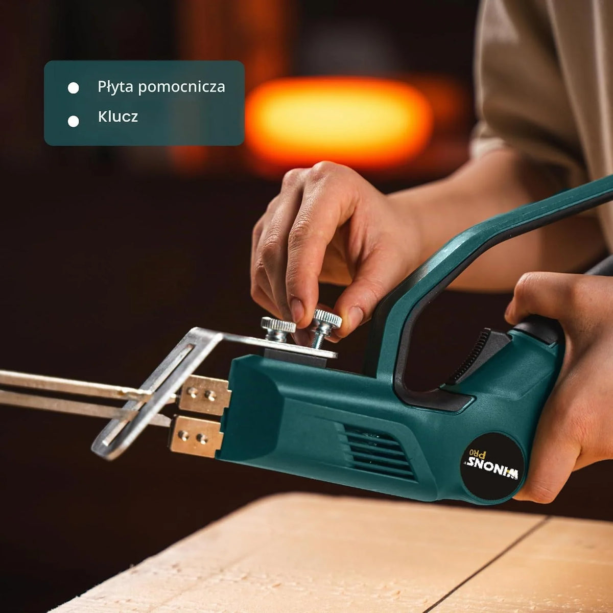 WINONS 330W Nóż Termiczny do Styropianu z Płozą i Linijką, WFC-0014 Precyzyjny Wyrzynarka Termiczna, Chłodzony Powietrzem, Regulacja Temperatury 710°C, Narzędzie do EPS XPS EPE (Zestaw 10 el.)