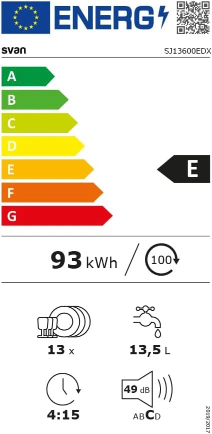 Svan SCV175500ENF biała zamrażarka pionowa. Pojemność 204 l, drzwi dwustronne, niski poziom dźwięku, klasa efektywności energetycznej E