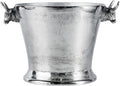 MichaelNoll Chłodziarka do szampana, głowa byka, chłodziarka do wina, butelek, szampana, aluminiowa chłodziarka do napojów, kolor srebrny – chłodziarka do szampana, wina i szampana – XL 39 cm