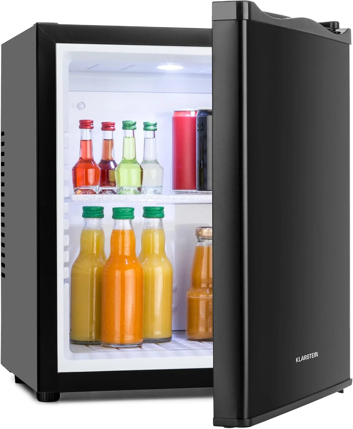 Klarstein Mini lodówka do pokoju, Mini lodówka 23L na napoje i kosmetyki, Mały minibar, mała i cicha, Regulowana półka, Mała na kosmetyki 5-15°C