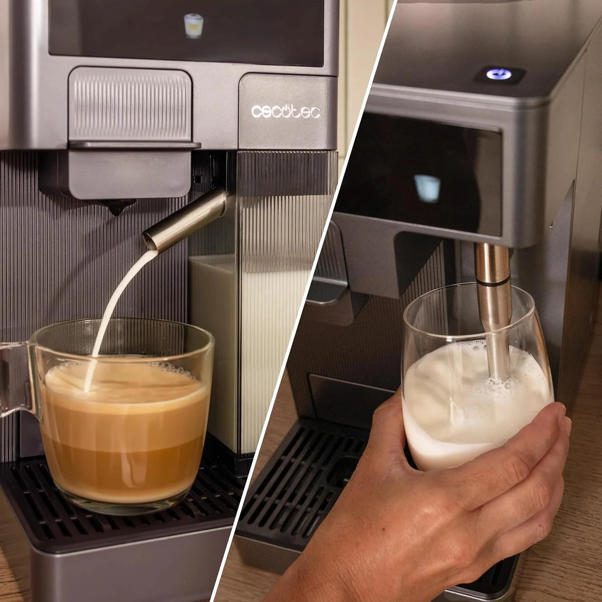 Cecotec Ekspres do kawy espresso, ekspres do kawy FreeStyle Latte T. 1350 W, 20 bar, zbiornik na wodę 1,6 l i 400 ml mleka, kompatybilny z kawą mieloną, Dolce Gusto, Nespresso i K-Fee