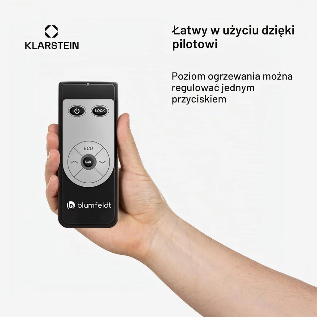Klarstein Promiennik ciepła, Ogrzewanie elektryczne na taras, Promiennik podczerwieni z pilotem, Timer, Wyświetlacz LED do wnętrz, Bez emisji CO2, Energooszczędne ogrzewanie, 2400W