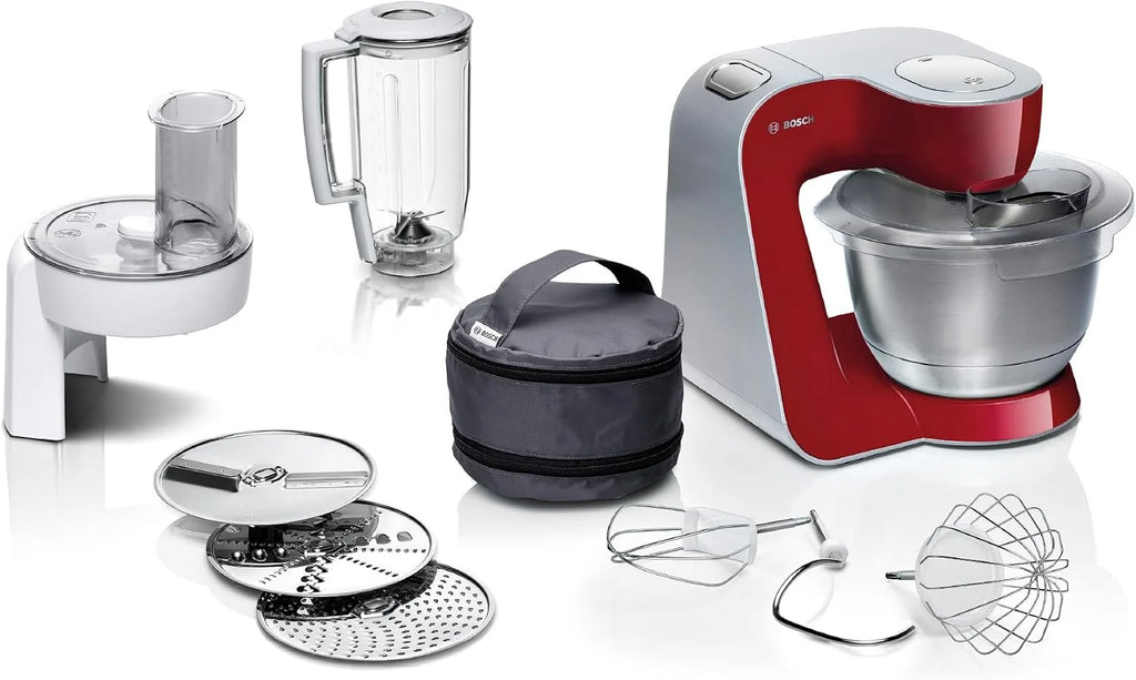 Bosch MUM5 Robot kuchenny 1000 W, MUM58720, czerwony, srebrny
