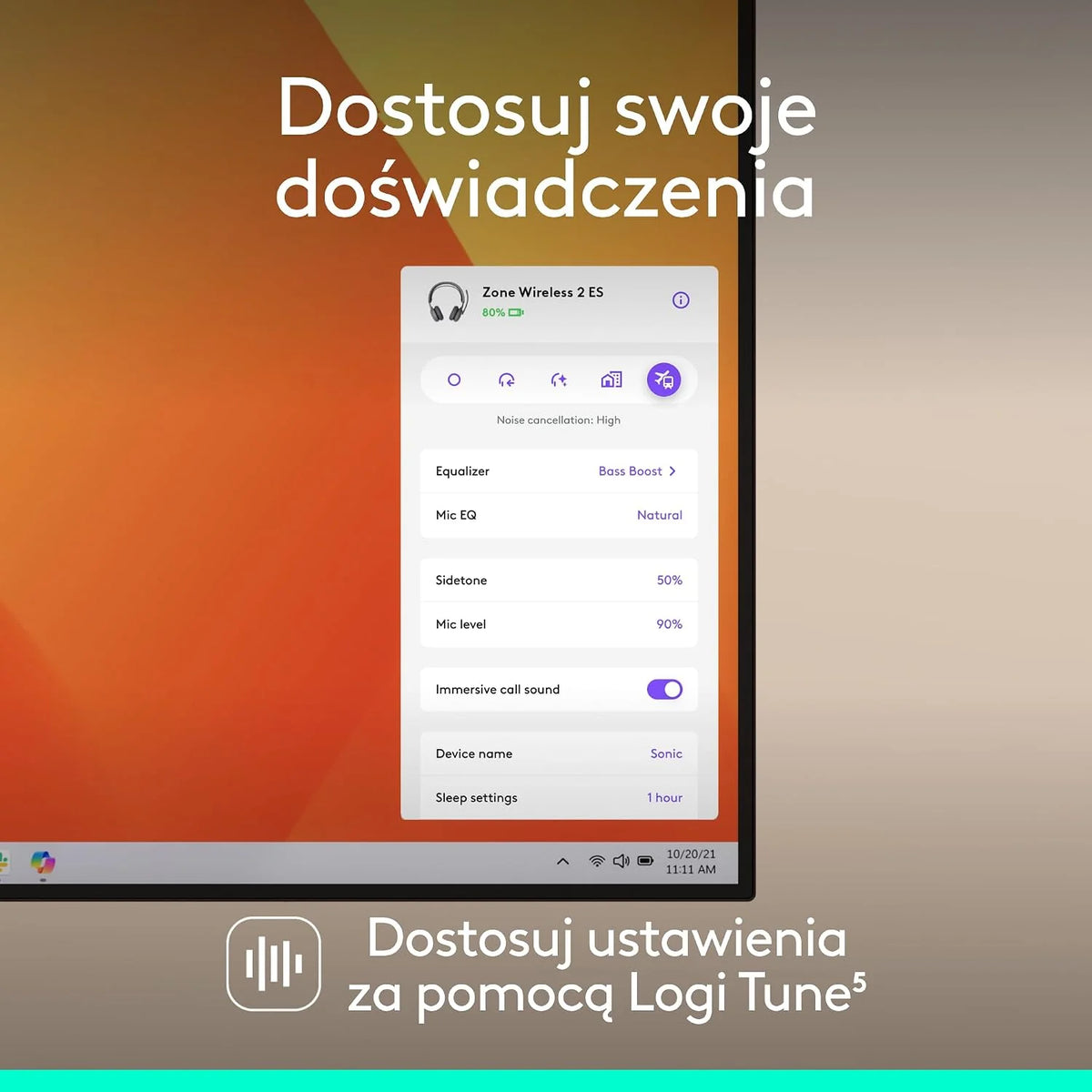 Logitech Zone Wireless 2 ES – bezprzewodowy zestaw słuchawkowy