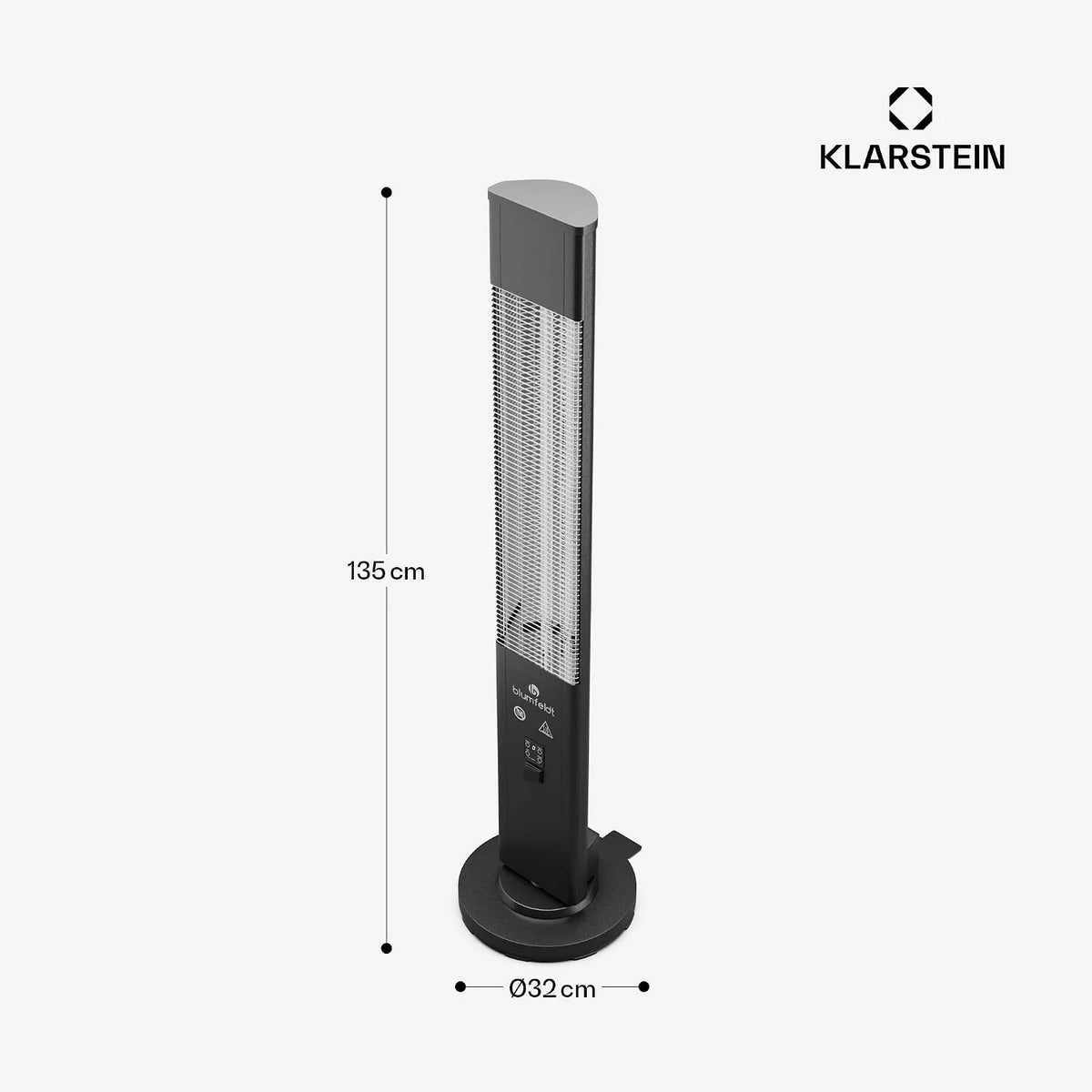 blumfeldt Ogrzewanie na podczerwień wolnostojące, 3000W grzejnik elektryczny, Ogrzewanie Indoor/Outdoor, IR z zabezpieczeniem przed przewróceniem i pilotem, Wydajne IP65, tarasowe