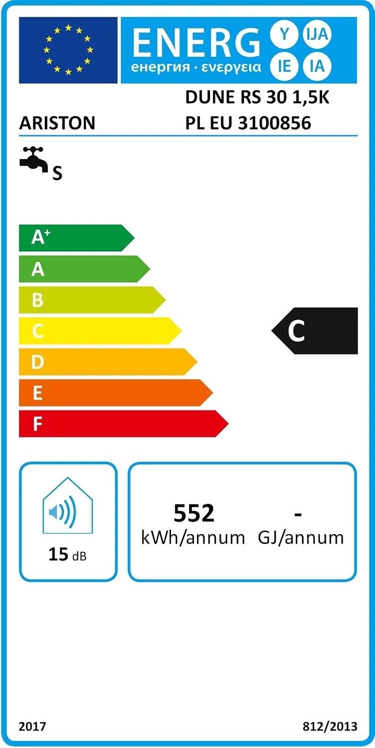 Ariston Dune RS 30 Litrów 3100856 Nad Umywalkowy Podgrzewacz Wody Bojler Elektryczny. Przeznaczony do instalacji w Polsce
