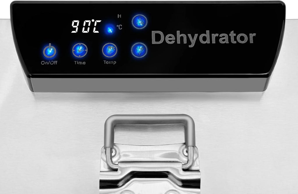 Suszarka do żywności, 400 W, 6 poziomów, 220 V, ze stali nierdzewnej, regulowana temperatura 30-85℃, odwadniacz na blacie stołu, 24-godzinny timer, suszarka do żywności do herbaty kwiatowej, owoców