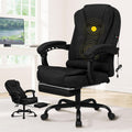 ALFORDSON CHAIR krzesło biurowe, krzesło komputerowe, krzesło gamingowe, obrotowe, do biurka komputerowego, ergonomiczne, wysokie oparcie z podparciem lędźwiowym i kółkami, materiał, czarny