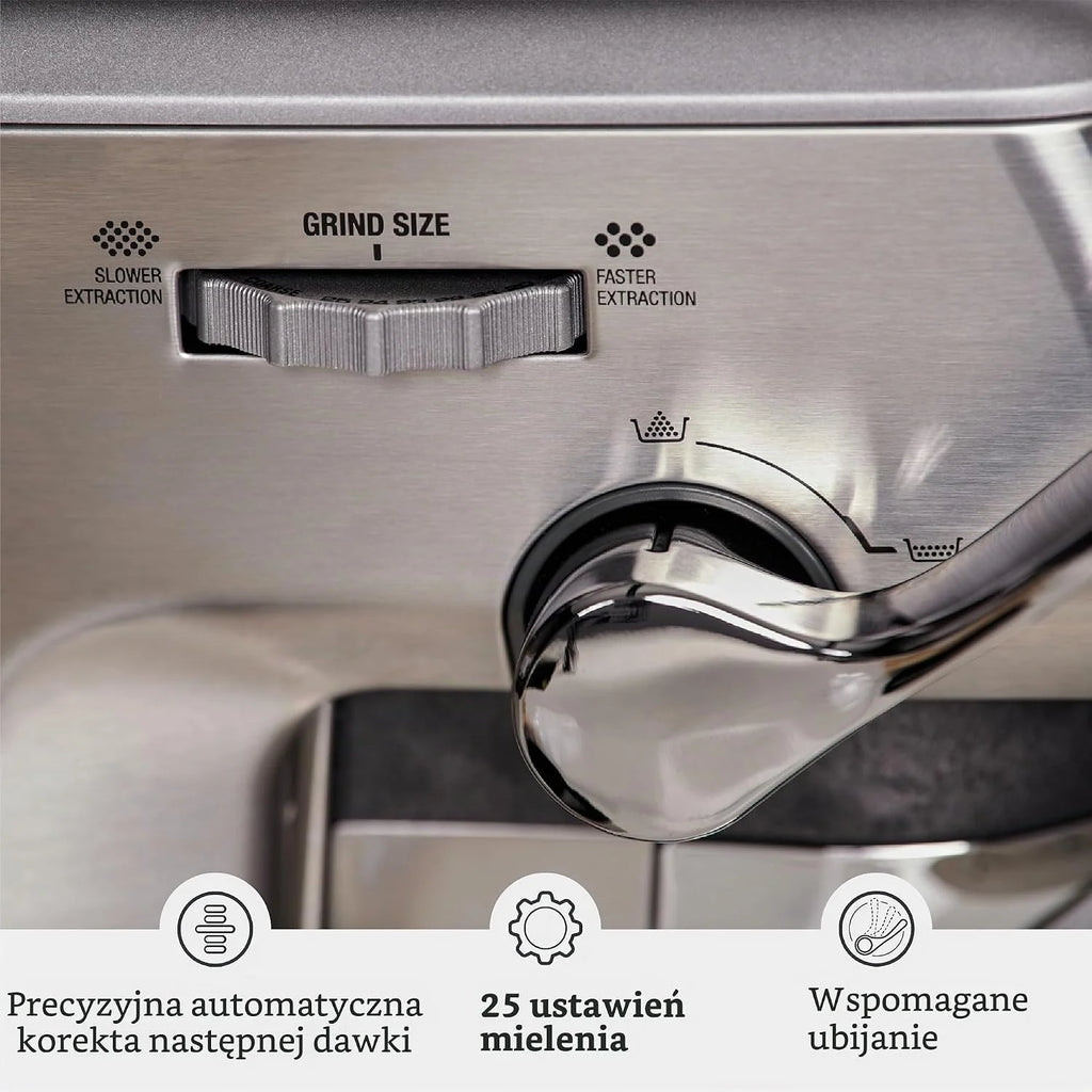 Sage Barista Express Impress - Ekspres do kawy od ziaren do filiżanki z młynkiem i spieniaczem mleka, Szczotkowana Stal Nierdzewna