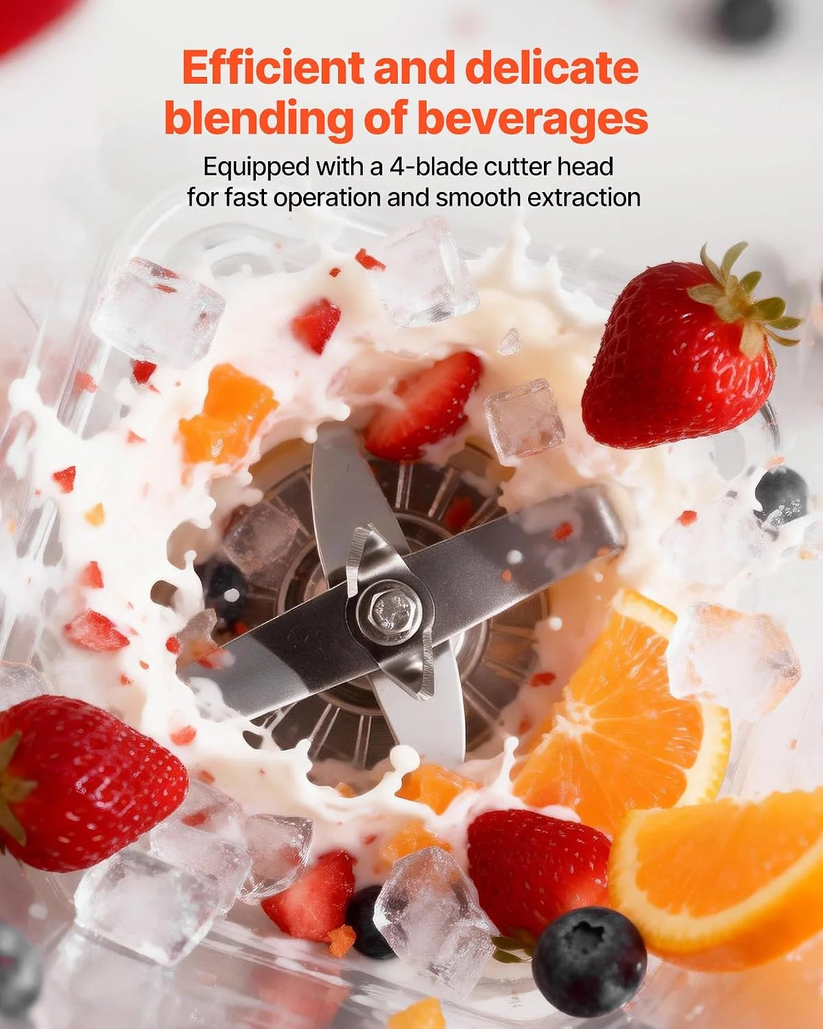 VEVOR Elektryczny blender stołowy do smoothie, 2 litry 2200 W prędkość 26000 obr./min, rozdrabniacz do soków owocowych, samooczyszczanie, 6 zaprogramowanych programów, czarny