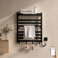 Grzejnik łazienkowy elektryczny z półką 700 × 600 mm233 W Czarny