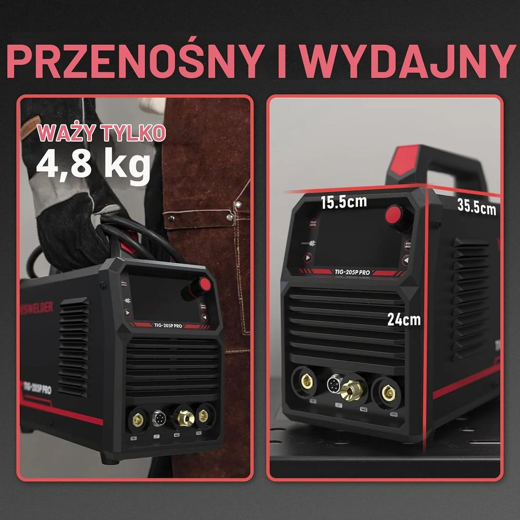 YESWELDER Spawarka TIG 200A, 3 w 1 MMA/DC TIG/PULS TIG 230V