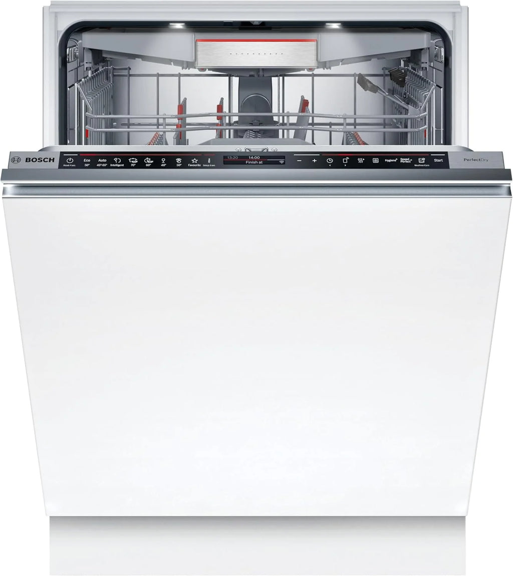 Bosch SBD8TCX04E, seria 8, inteligentna zmywarka XXL, w pełni zintegrowana, 60 cm, szuflada na sztućce, możliwość mycia w zmywarce, wyprodukowano w Niemczech, suszenie zeolitu, silne czyszczenie