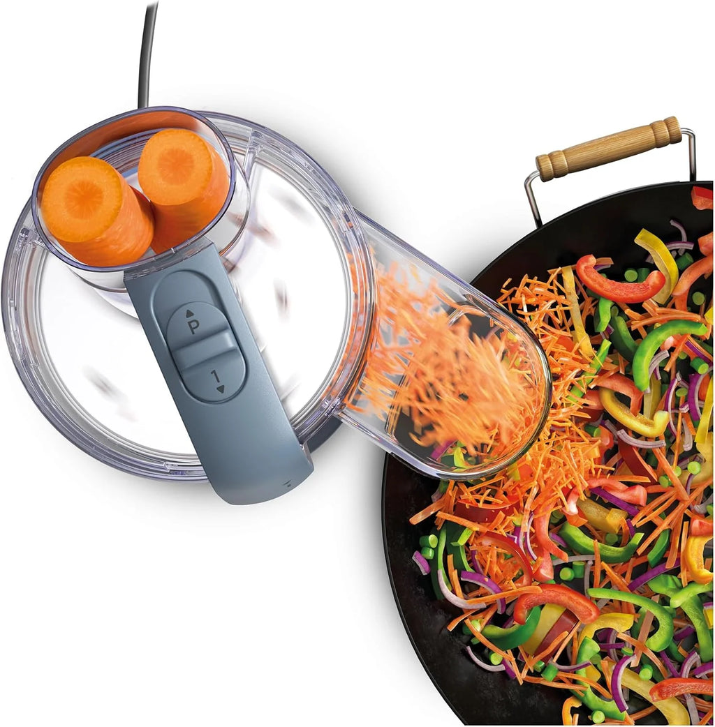 Kenwood MultiPro Compact wielofunkcyjny robot kuchenny z funkcją Express Serve, ostrzem ze stali nierdzewnej, tarczami do krojenia i tarką, funkcją pulsu, burzą niebieską (FDP23.130GY)