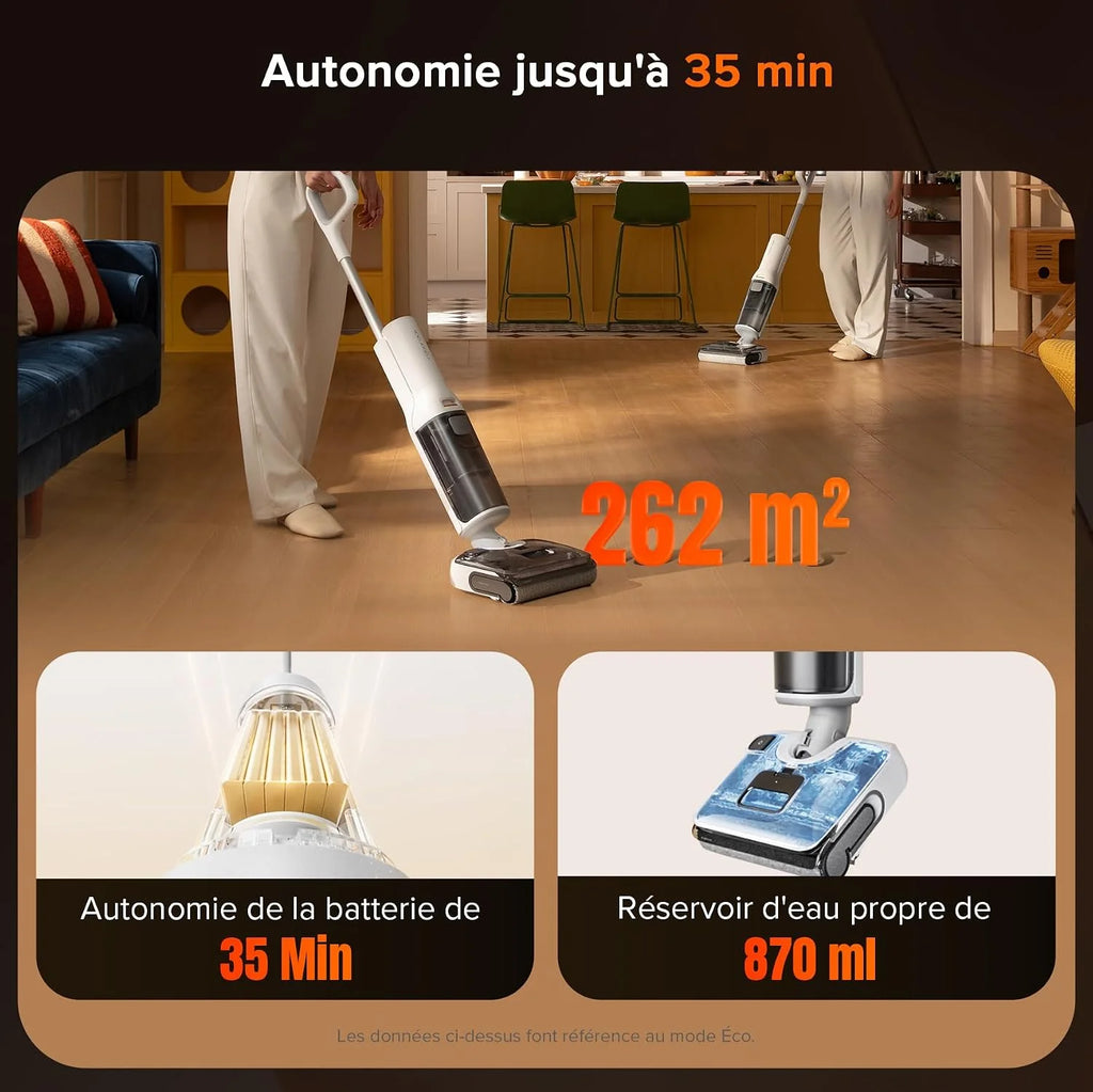 roborock Odkurzacz F25 GT, kompletny odkurzacz podłogowy 20 kPa, bezprzewodowy odkurzacz Prać w temperaturze 90°C, odchylany do 180°, czyszczenie z dwóch krawędzi, samoczyszczenie ciepłą wodą i