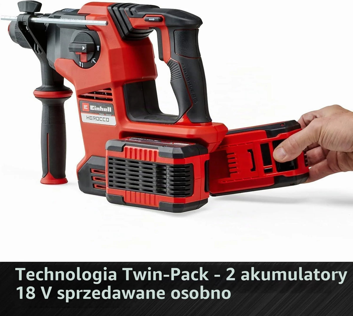 Einhell Herocco 36/28 Power X-Change akumulatorowy młot udarowo-obrotowy (Twin-Pack, wiercenie/wiercenie udarowe/dłutowanie z/bez mocowania, 3,2 J, bezszczotkowy, SDS+, w zestawie E-Box, bez
