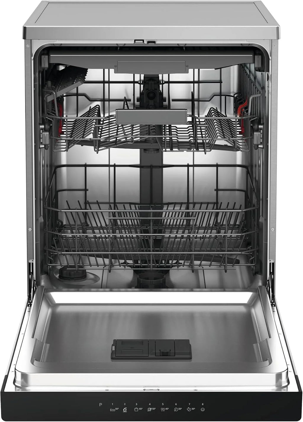 Whirlpool WH4FFA14BN6X - zmywarka wolnostojąca, 14 koców, klasa A, 6. zmysł, wielostrefowy, trzeci kosz, NaturalDry
