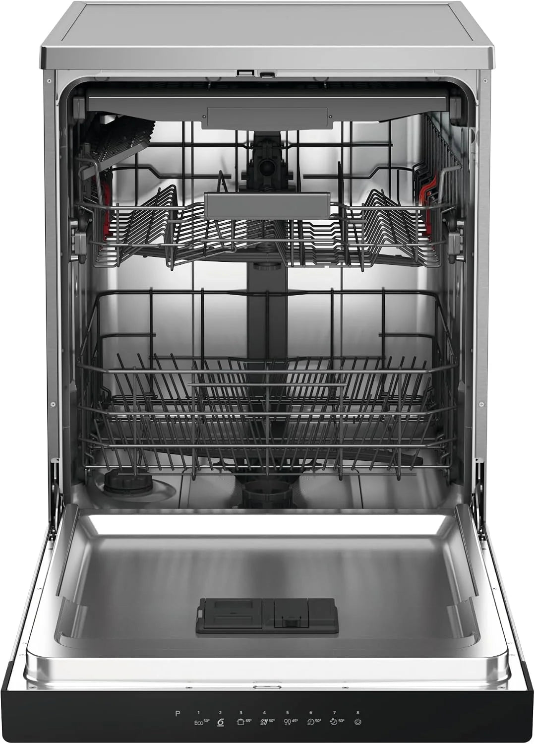 Whirlpool WH4FFA14BN6X - zmywarka wolnostojąca, 14 koców, klasa A, 6. zmysł, wielostrefowy, trzeci kosz, NaturalDry