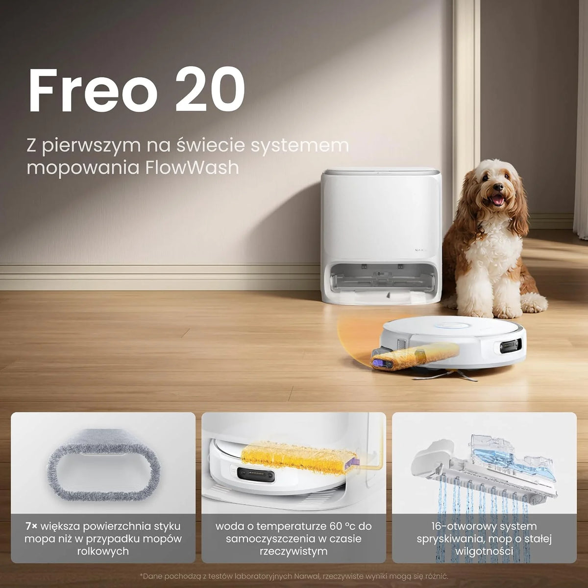 Narwal Freo 20 Robot Sprzątająco-Mopujący, Omijanie Przeszkód TwinAI