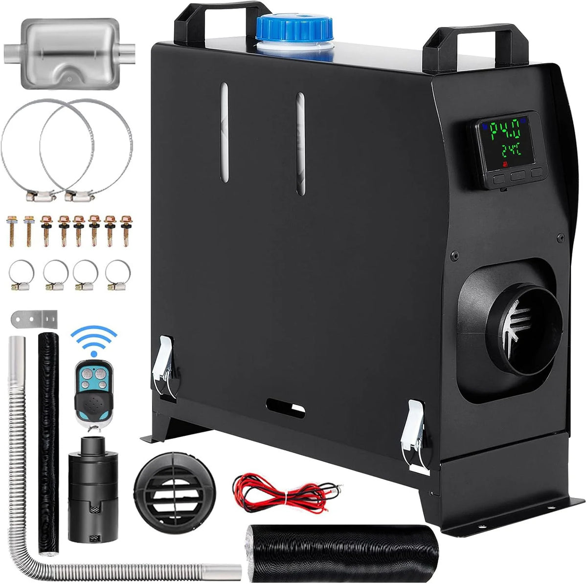 8KW 12V nagrzewnica powietrza na olej napędowy All-in-One nagrzewnica jednootworowa ogrzewanie na olej napędowy przenośny grzejnik na olej napędowy czarny do samochodów kempingowych łodzi