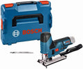 Bosch Professional system 12V: akumulatorowa wyrzynarka GST 12V-70 (2 brzeszczoty, stopka ślizgowa, osłona przeciwodpryskowa, głęb. cięcia w drewnie: 70 mm, walizka L-BOXX)
