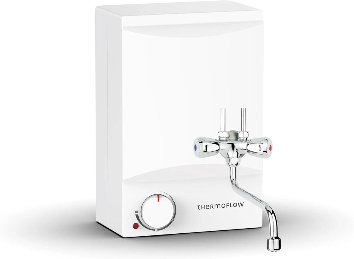 Thermoflow OT 5 Combi zbiornik na stół górny z armaturą niskociśnieniową | bojler ciepłej wody 5 l | elektryczny bojler ciepłej wody G 1/2" przyłącze | 35-75 °C | 65 °C w 10 min.
