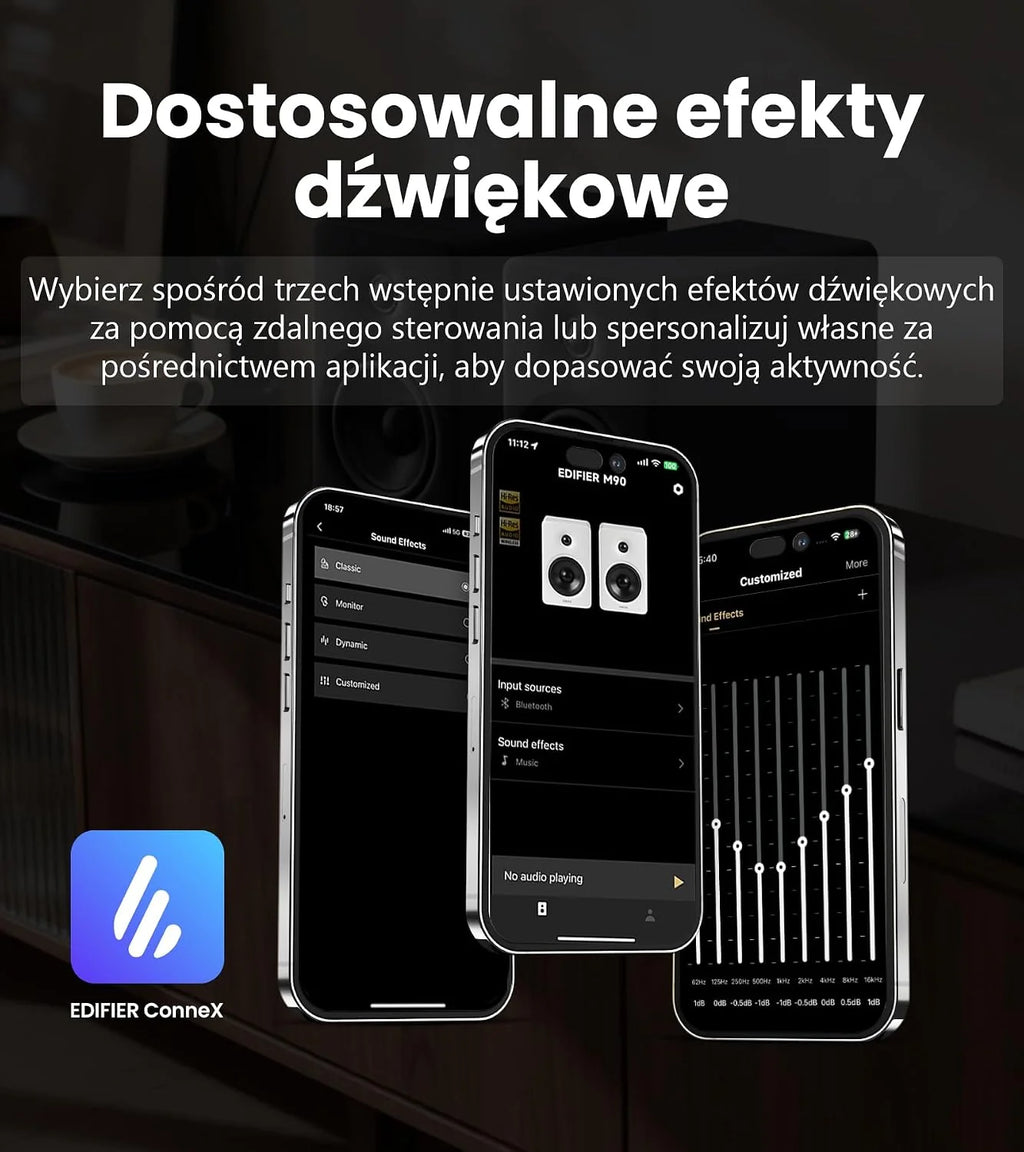 Edifier M90 Głośniki półkowe z 100W RMS i dźwiękiem Hi-Res LDAC，Biały
