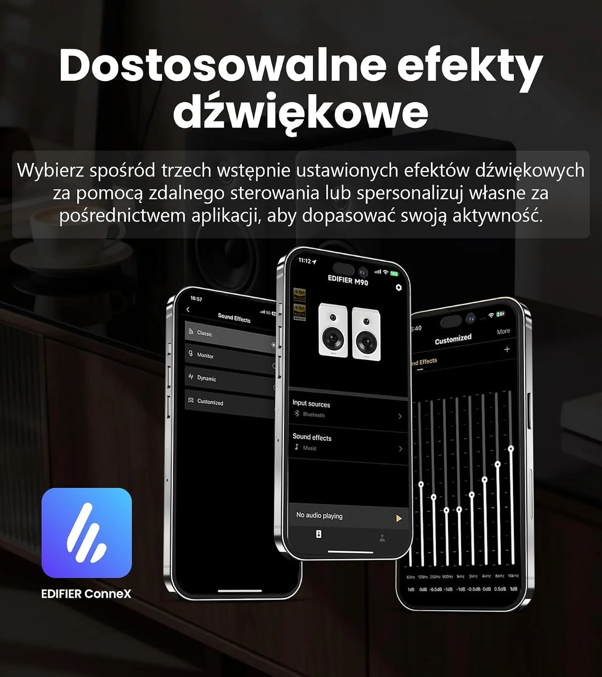 Edifier M90 Głośniki półkowe z 100W RMS i dźwiękiem Hi-Res LDAC，Biały