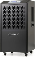 COSTWAY Suszarka budowlana 118 l/dzień, komercyjny osuszacz powietrza z wężem odpływowym, timer 24 h i 4 kółka, osuszacz przemysłowy do piwnicy, magazynu, placu budowy i pomieszczeń do 790 m²