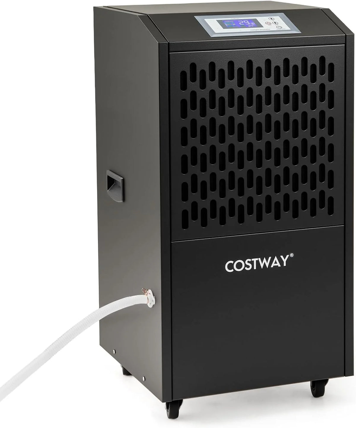 COSTWAY Suszarka budowlana 118 l/dzień, komercyjny osuszacz powietrza z wężem odpływowym, timer 24 h i 4 kółka, osuszacz przemysłowy do piwnicy, magazynu, placu budowy i pomieszczeń do 790 m²