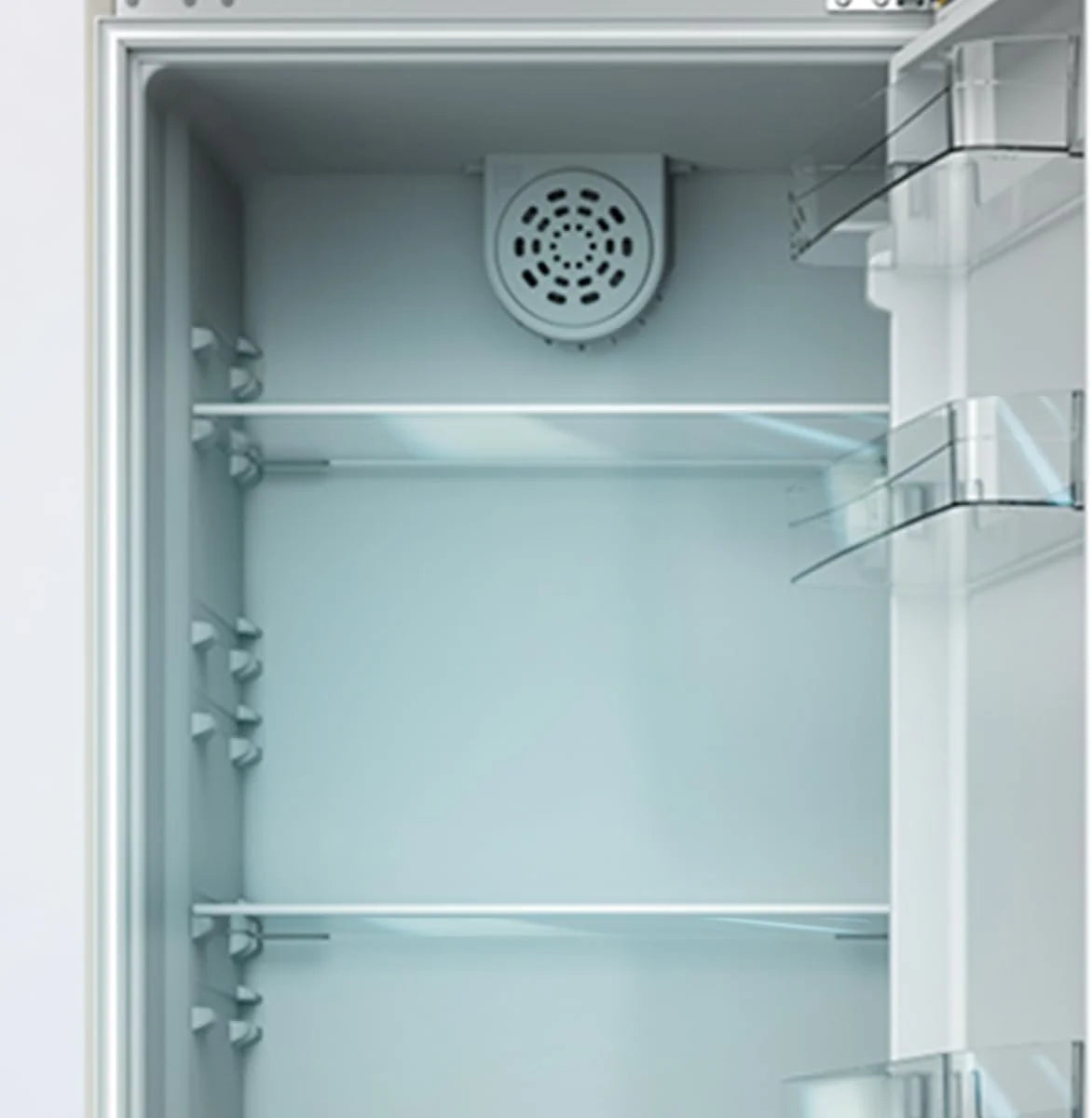 Cecotec Lodówka Combi 2 Drzwi Retro 300 L Bolero CoolMarket Combi Origin 300 Beżowy E. Wysokość 191,5 cm i 60 szerokości, regulacja temperatury, chromowany uchwyt i szklane tace, beżowy