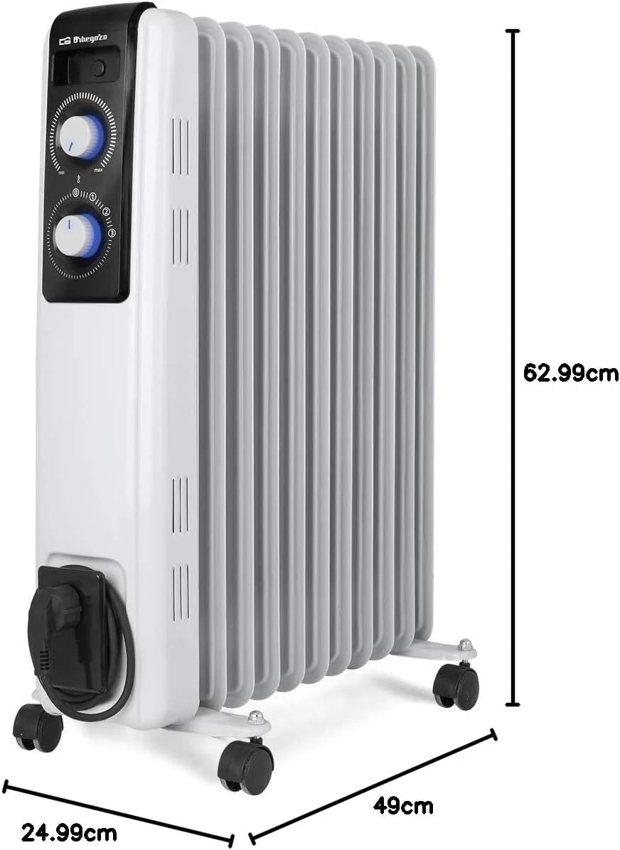 Orbegozo RF 2500 grzejnik olejowy, modułowa konstrukcja z 11 elementami, 2500 W, biały